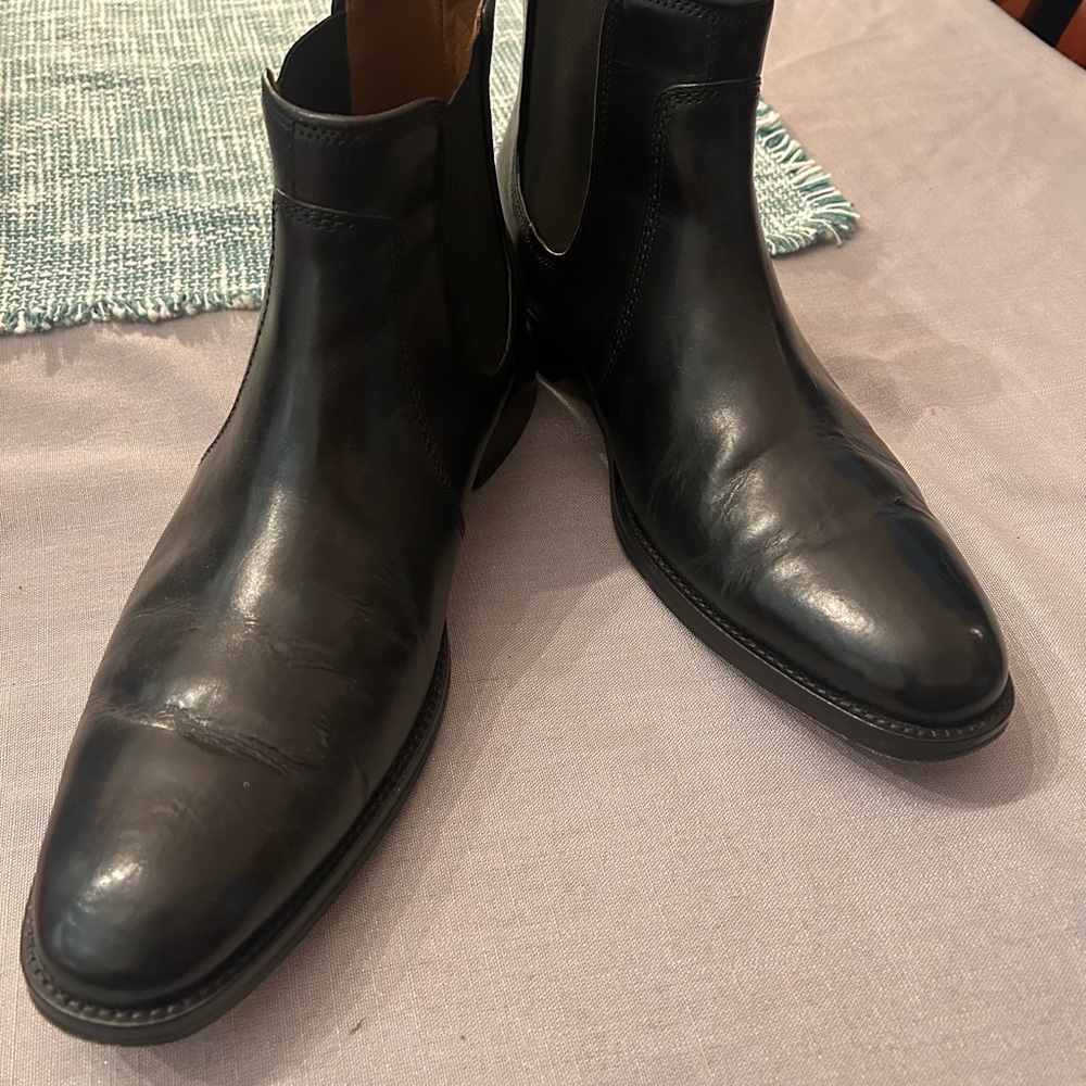 Johnston & Murphy Black Leather Men's Chelsea Boots